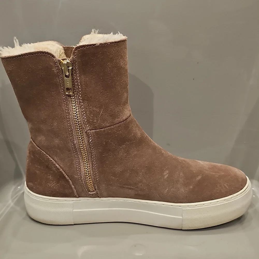 J/SLIDES Waterproof 2-Way Suede w/ Faux Fur Booties